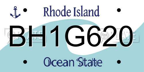 BH1G620 Rhode Island License Plate