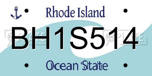 BH1S514 Rhode Island License Plate