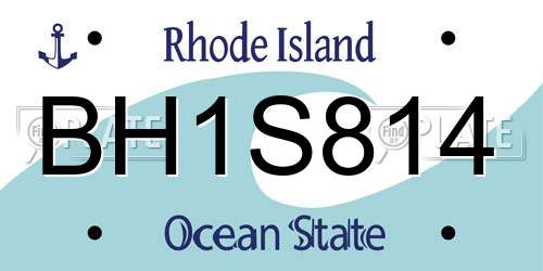 BH1S814 Rhode Island License Plate