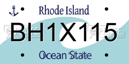 BH1X115 Rhode Island License Plate