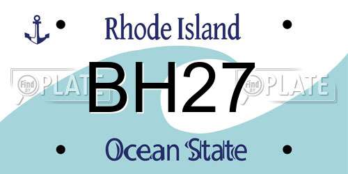 BH27 Rhode Island License Plate