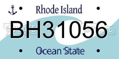 BH31056 Rhode Island License Plate