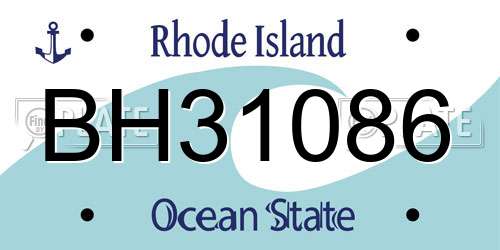 BH31086 Rhode Island License Plate