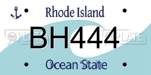 BH444 Rhode Island License Plate