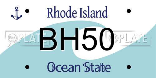 BH50 Rhode Island License Plate