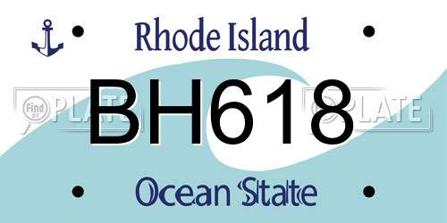 BH618 Rhode Island License Plate