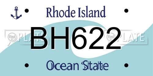BH622 Rhode Island License Plate