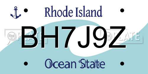 BH7J9Z Rhode Island License Plate