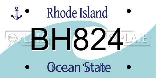 BH824 Rhode Island License Plate