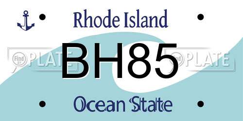 BH85 Rhode Island License Plate