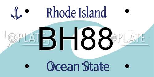 BH88 Rhode Island License Plate