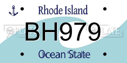 BH979 Rhode Island License Plate