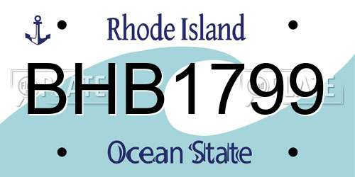 BHB1799 Rhode Island License Plate