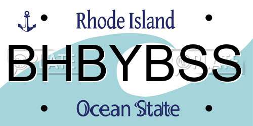 BHBYBSS Rhode Island License Plate
