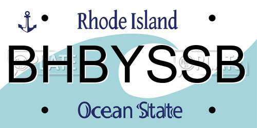 BHBYSSB Rhode Island License Plate