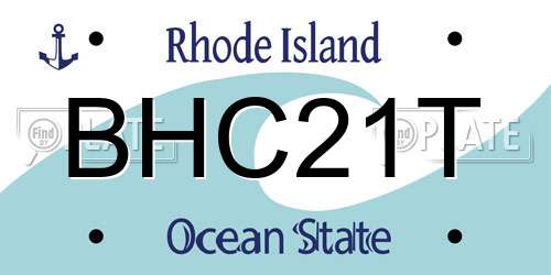 BHC21T Rhode Island License Plate