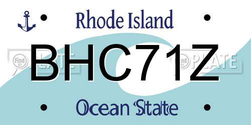 BHC71Z Rhode Island License Plate