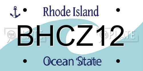 BHCZ12 Rhode Island License Plate