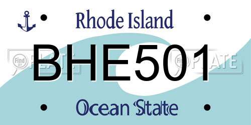 BHE501 Rhode Island License Plate