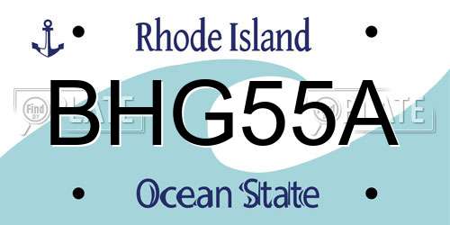 BHG55A Rhode Island License Plate
