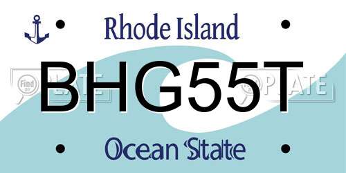 BHG55T Rhode Island License Plate