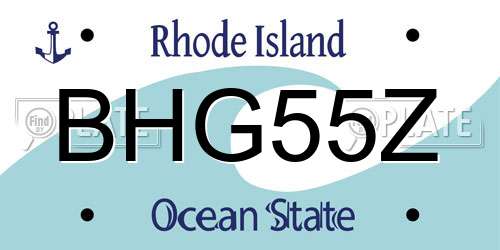 BHG55Z Rhode Island License Plate