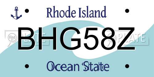 BHG58Z Rhode Island License Plate