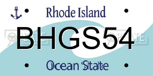BHGS54 Rhode Island License Plate