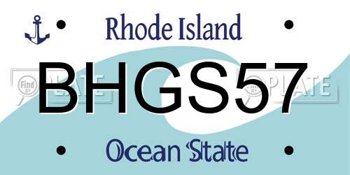 BHGS57 Rhode Island License Plate