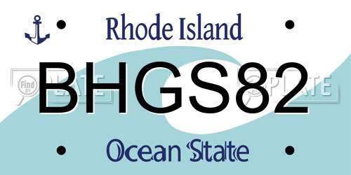 BHGS82 Rhode Island License Plate
