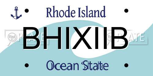 BHIXIIB Rhode Island License Plate
