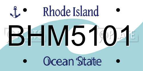 BHM5101 Rhode Island License Plate