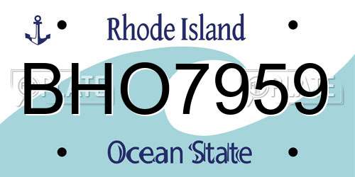 BHO7959 Rhode Island License Plate