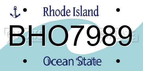 BHO7989 Rhode Island License Plate
