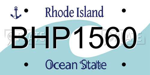 BHP1560 Rhode Island License Plate