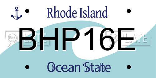 BHP16E Rhode Island License Plate