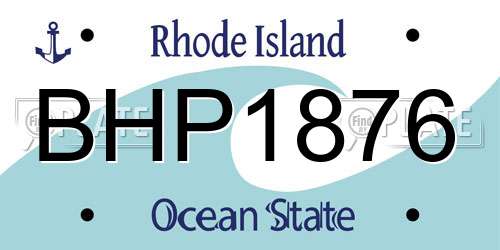 BHP1876 Rhode Island License Plate