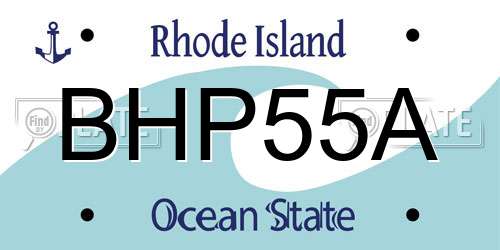 BHP55A Rhode Island License Plate