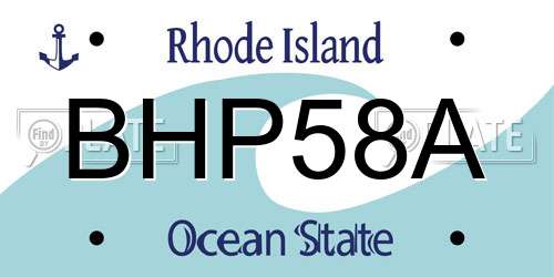BHP58A Rhode Island License Plate