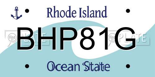 BHP81G Rhode Island License Plate