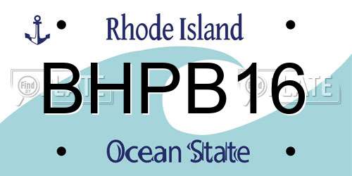 BHPB16 Rhode Island License Plate