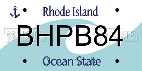 BHPB84 Rhode Island License Plate