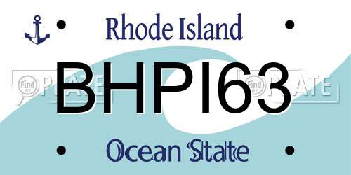 BHPI63 Rhode Island License Plate