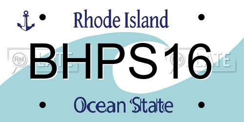 BHPS16 Rhode Island License Plate