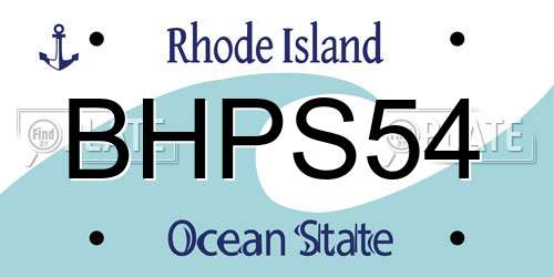 BHPS54 Rhode Island License Plate