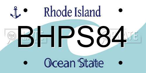 BHPS84 Rhode Island License Plate