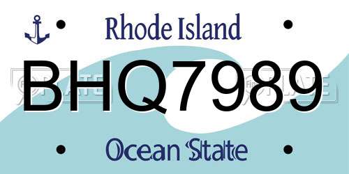 BHQ7989 Rhode Island License Plate