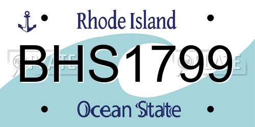 BHS1799 Rhode Island License Plate