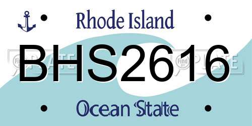 BHS2616 Rhode Island License Plate