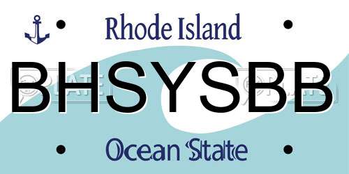 BHSYSBB Rhode Island License Plate